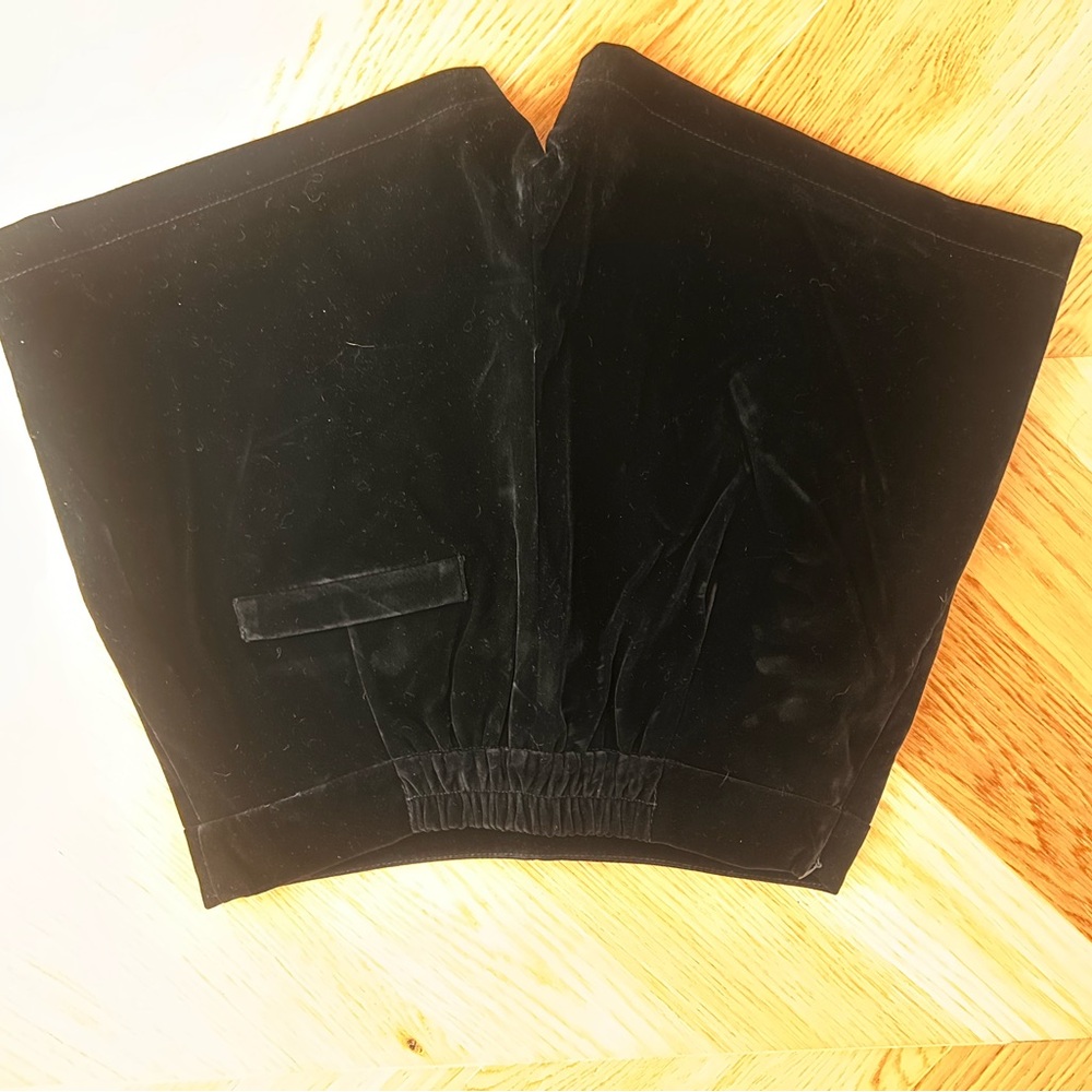 Commense Black Velvet Shorts